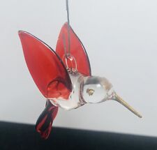Vtg Hummingbird Ornament Christmas Glass 22kt Gold picture