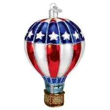 Old World Christmas PATRIOTIC HOT AIR BALLOON (36335) Glass Ornament w/ OWC Bx picture