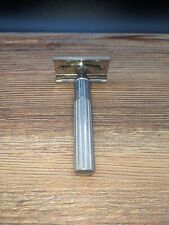 Vintage Gillette 3 Piece Safety Razor Fat textured Handle Made in USA picture