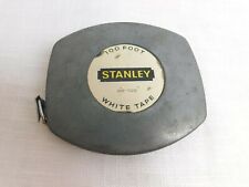 C4 -Vintage Stanley White Tape 100 FT Measuring Tape USA picture