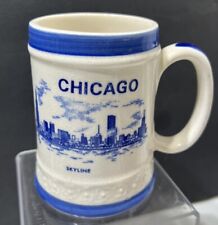 vintage souvenir Chicago Illinois Skyline O'Hare Airport ceramic mug made Japan picture