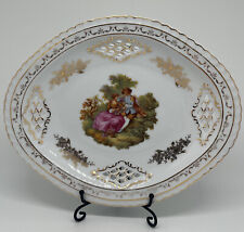Limoges France Porcelain Platter Courting Scene Gold/ Floral Signed Fragonard picture
