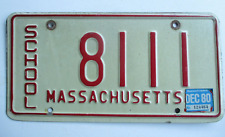 1980 Massachusetts License School Plate Tag  8111 picture