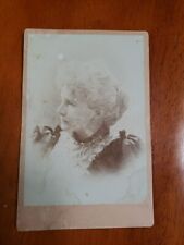 Antique Circa 1890s Cabinet Card Stunning Portrait of Blonde Woman  picture