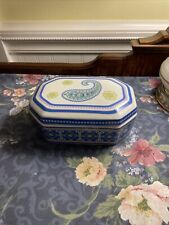 VERA BRADLEY Ceramic Capri Blue My Home Trinket Box by Andrea by Sadek Paisley picture