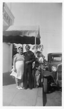 Vintage Photo Old Model-T Car Man Navy Sailor Uniform Woman Waitress picture