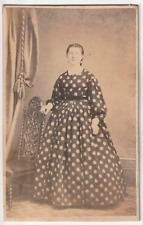 c1860s CDV Photo Woman Polka Dot Dress Northern Liberties Philadelphia Victorian picture
