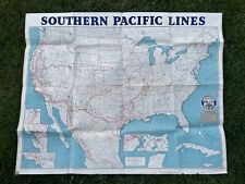 Old Antique 1936 Original Southern Pacific Lines Railroad Train Lrg Map McNally picture