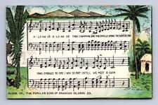ALOHA THE POPULAR SONG OF HAWAIIAN ISLANDS HAWAII 23 POSTCARD (c. 1910) picture