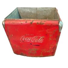Vintage 1940s -50s Coca Cola Cooler Ice Chest Action Mfg No Lid Need Restoration picture