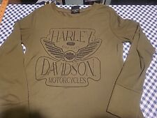 Harley davidson Women Sz Small Green Long Sleeve picture