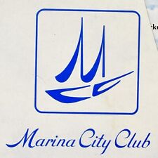 1970s Marina Del Rey City Club Restaurant Menu 4333 Admiralty Way California picture