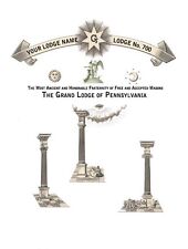 PERSONALIZED Masonic LODGE Certificate ring art print poster Gift presentation picture