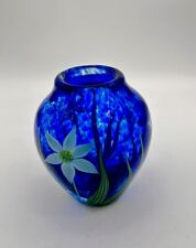 Vtg Rare Piece Orient & Flume Art Glass Thick Flower Vase Signed 6” Gary Held picture