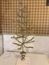 ANTIQUE GERMAN   SILVER TINSEL FEATHER TREE  PRE- OWNED 1930s picture