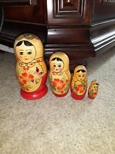 Vintage Russian Matryoshka Nesting Dolls Lot Of 4 picture