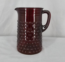 Vintage Anchor Hocking Glass Pitcher Carefe Royal Ruby Red Hobnail Circa 1960s picture