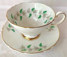 CHARMING CROWN STAFFORDSHIRE GREEN GRAPES CUP & SAUCER SET, EXCELLENT CONDITION picture