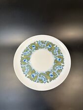 Vintage Allied Chemical Melamine Set/4 Dinner Plates Blue Green Paisley Leaves picture