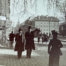 Antique 1901 Businessmen In Bern Switzerland Stereoview Photo Card P3940 picture