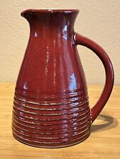 Hausen Ware Pottery Burgundy Red Pitcher picture