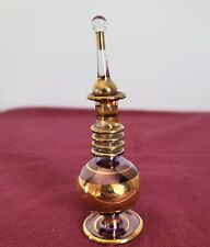 Vintage Empty Gold and Purple Perfume Bottle and Dauber/Stopper 4