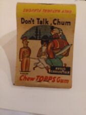 Topps Gum Matchbook Cover Don't Talk Chum World War II picture