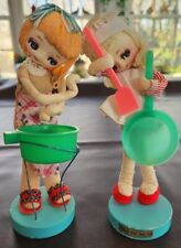 Pair of Rare Vintage (1960's) Japanese Big Eyed Pose Doll picture