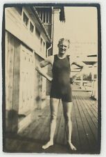 VINTAGE Photo 1920's Young Man Male Physique Bathing Costume Swimwear Bulge Gay picture