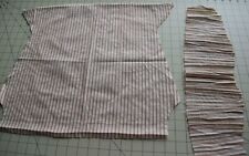 2894 2 sm Pc antique 1890-1910 cotton fabric,  woven Thread dye tan/brown stripe picture