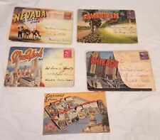 Lot of 5 Vintage Multi States Travel Postcards About 6 x 4 inches 1945 1948 1949 picture