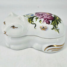 Vintage Elizabeth Arden Chelsea Gardens Ceramic Cat Trinket Box picture