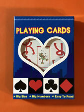 NORMAL SIZE, BIG NUMBERS / LETTERS Playing Cards in Plastic Case Easy To Read picture