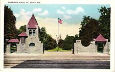 Portland Place St. Louis Missouri White Border Unposted Postcard c 1920s picture