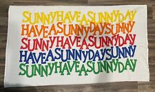 Vintage 70s 80s Have A Sunny Day Groovy Hippie Rainbow Beach Towel, Never Used picture