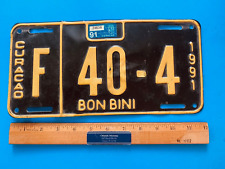 1991 Curacao Bon Bini License Plate Car Tag F 40 - 4 Islands #54 picture