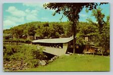 Nice Covered Bridge In Taftsville Vermont VT VINTAGE Postcard picture