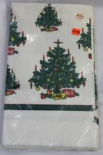New Vintage Retro Christmas Tree Holiday Paper Table Cover 54 x 96 by Artfaire picture