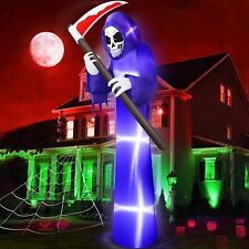 12 Ft Giant Grim Reaper With Sickle Halloween LED Inflatable Outdoor Decorations picture