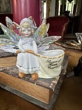 Antique German Fairing Victorian Dutch Girl  Porcelain Match Toothpick Holder picture