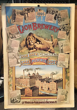 Vintage 1960's Reproduction Lion Brewery 1895 Calendar Lion Brew Cincinnati Ohio picture