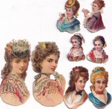 1800's Victorian Die Cut Scrap -Small & Miniature Bust Lot-Up to 1.75 inches picture