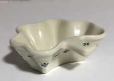 Longaberger Pottery Woven Traditions Green Shamrock Clover Shaped Dish Bowl USA picture