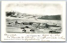 Livingston Montana~Main Street Birdseye View~1906 B&W Postcard picture