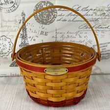 Longaberger 2002 Red Banded Woven Memories Tour Basket with Protector 7.5 x 4.5 picture