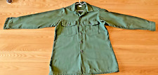 Vintage 70s USAF Military Button Up Shirt XL Men SATEEN  Green Utility OG 107 picture