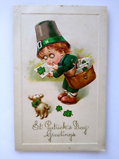 St Patricks Day Postcard John Winsch Big Eyed Child Mailman Series Erin Go Bragh picture
