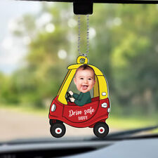 Personalized Baby In Car Photo Ornament, Drive Safe Daddy Mommy Car Ornament picture