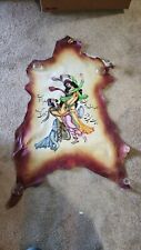 MAN AND WOMAN DANCNIG, HANDCRAFTED PAINTED PERSIAN ART ON REAL LAMB SKIN picture
