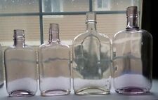 Antique Purple Glass Whiskey Bottles Flasks Lot Of 4 Various Shades Of SCA.  picture